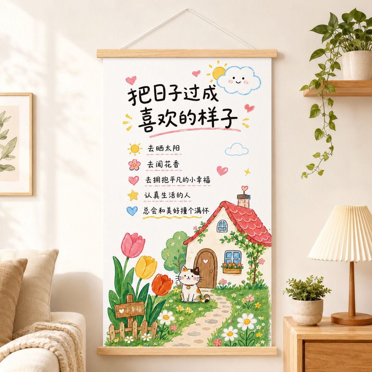 治愈系励志油画布挂画闺蜜礼物图片