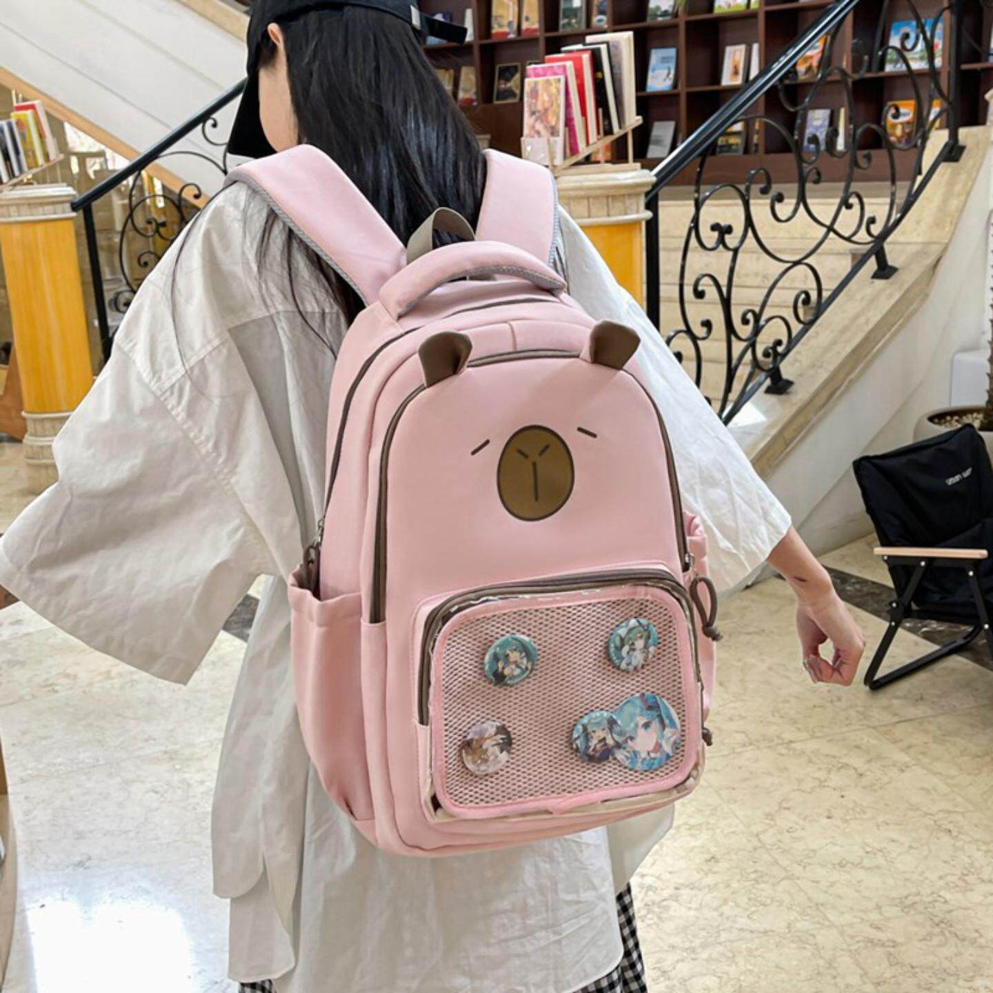 2025春季新款可爱减负护脊轻便背包初高中生大容量双肩包休闲
