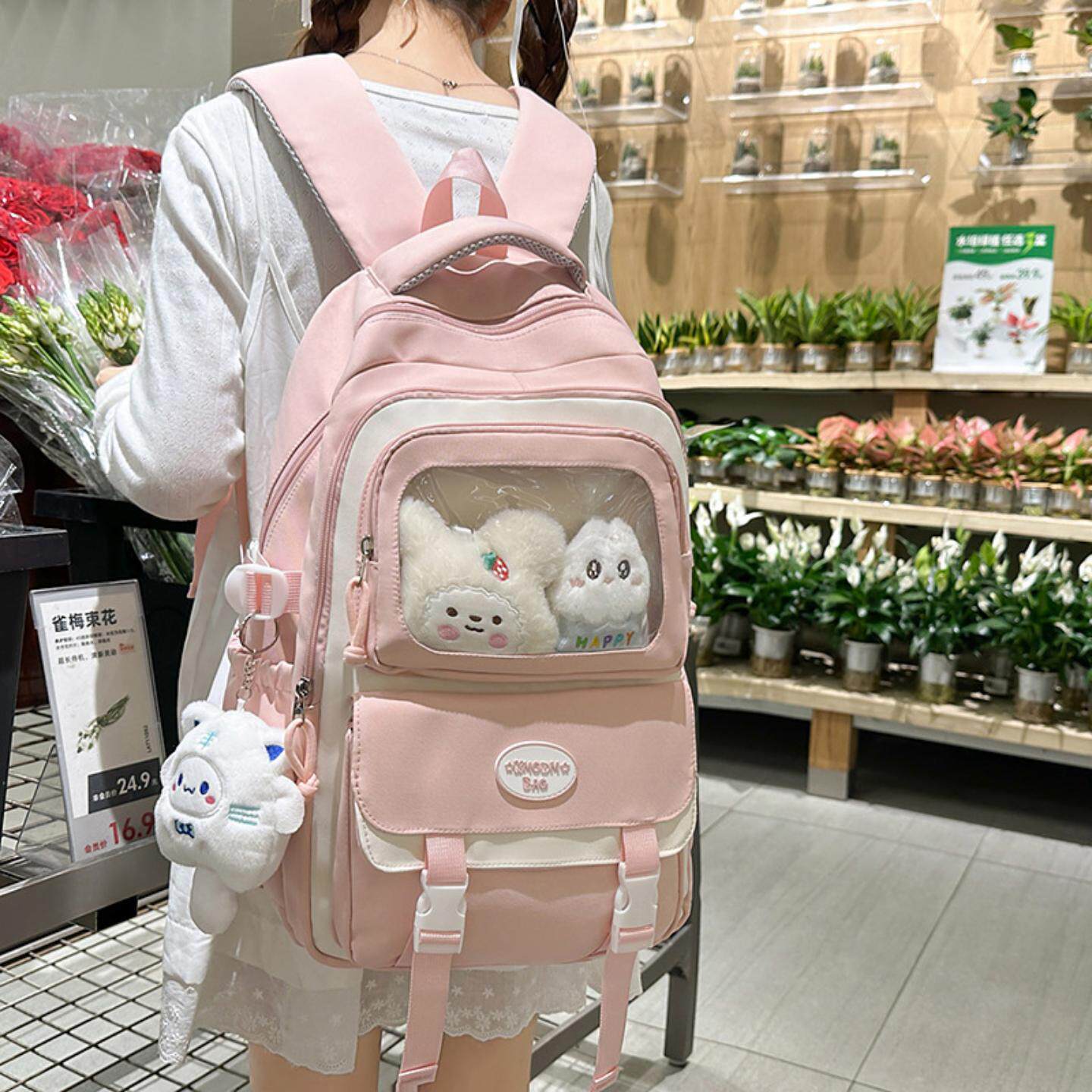 书包小众设计高颜值日系可爱男书包大容量初高中大学生双肩包