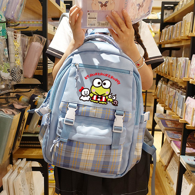 日系大眼蛙手办周边书包