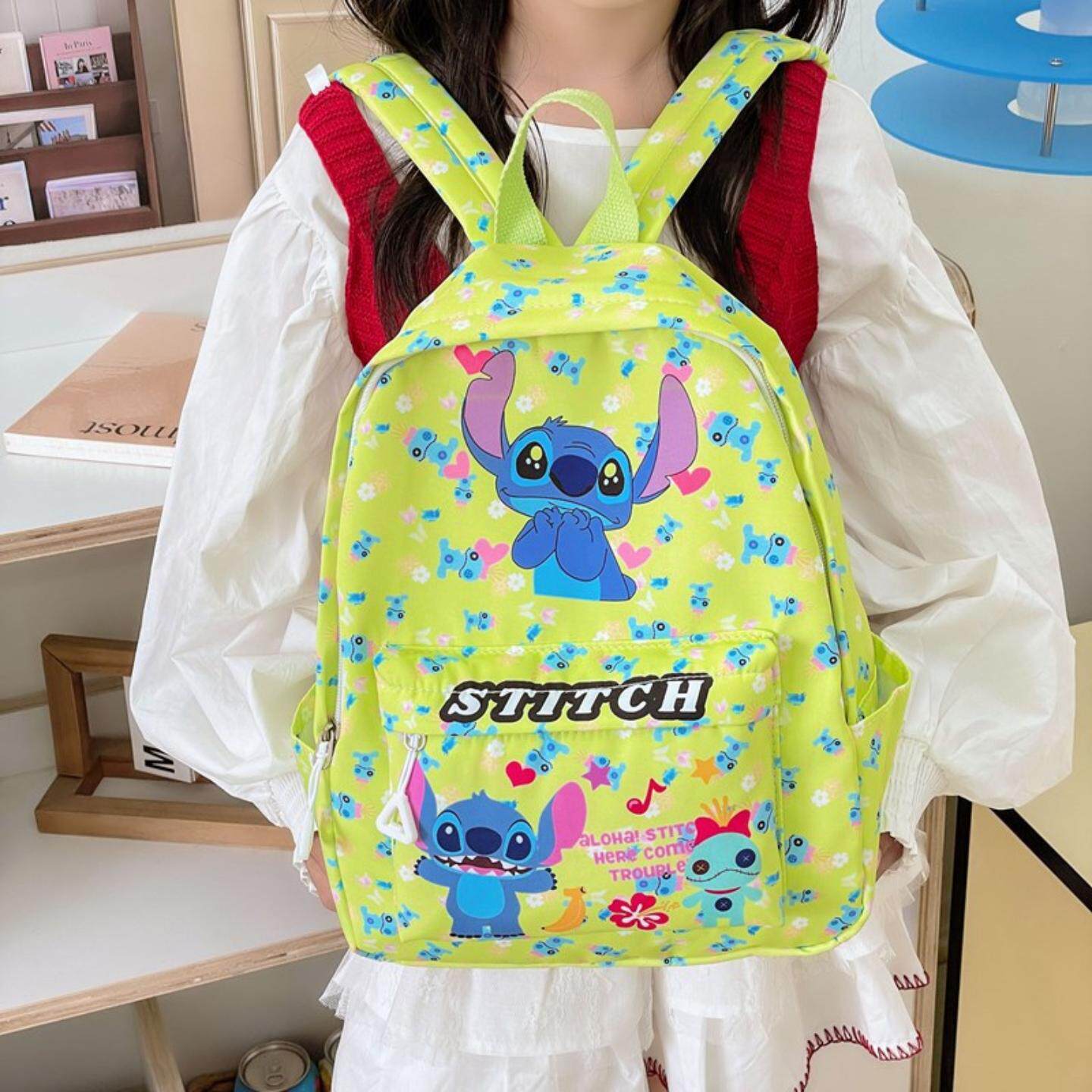 高颜值耐脏史迪仔儿童书包大容量小学生女轻便百搭潮流背包双肩包