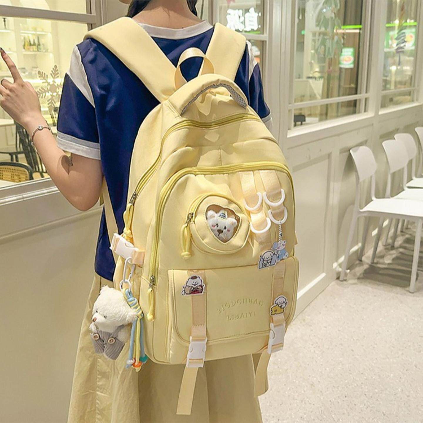 初中生书包女2025新款高颜值ins风高中小学生轻便大容量双肩背包