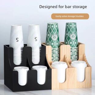 咖啡奶茶店纸杯架亚克力一次性取杯架分杯器放置架吧台用品商用