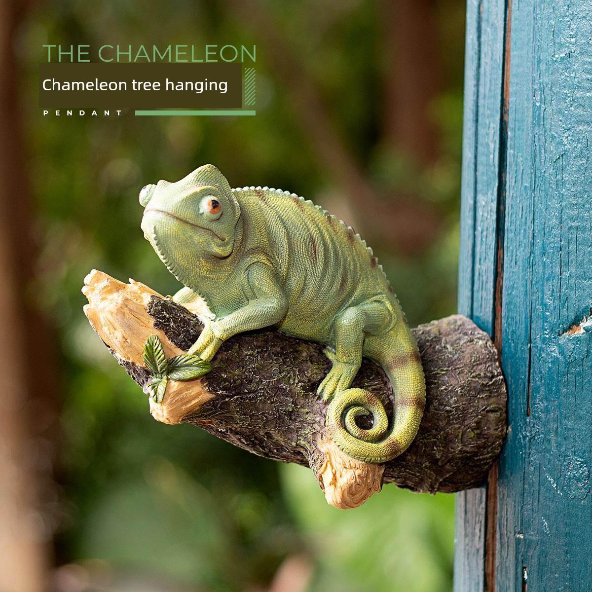 庭院园林装饰布局模拟变色龙摆件树挂动物园林景观房屋户外装饰