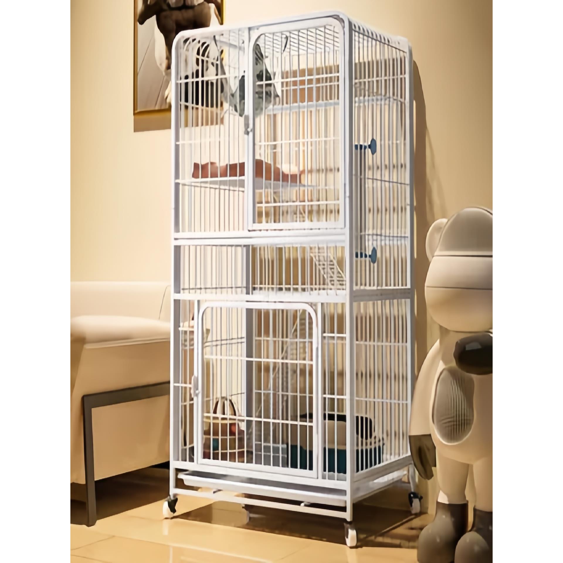 猫别墅笼与厕所集成家庭室内超大自由空间猫屋折叠式笼