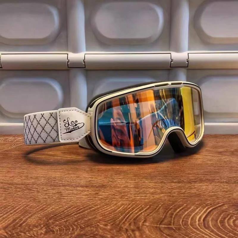 覆古机车骑士护目镜大框可套近视眼镜遮阳日夜通用防风越野护目镜