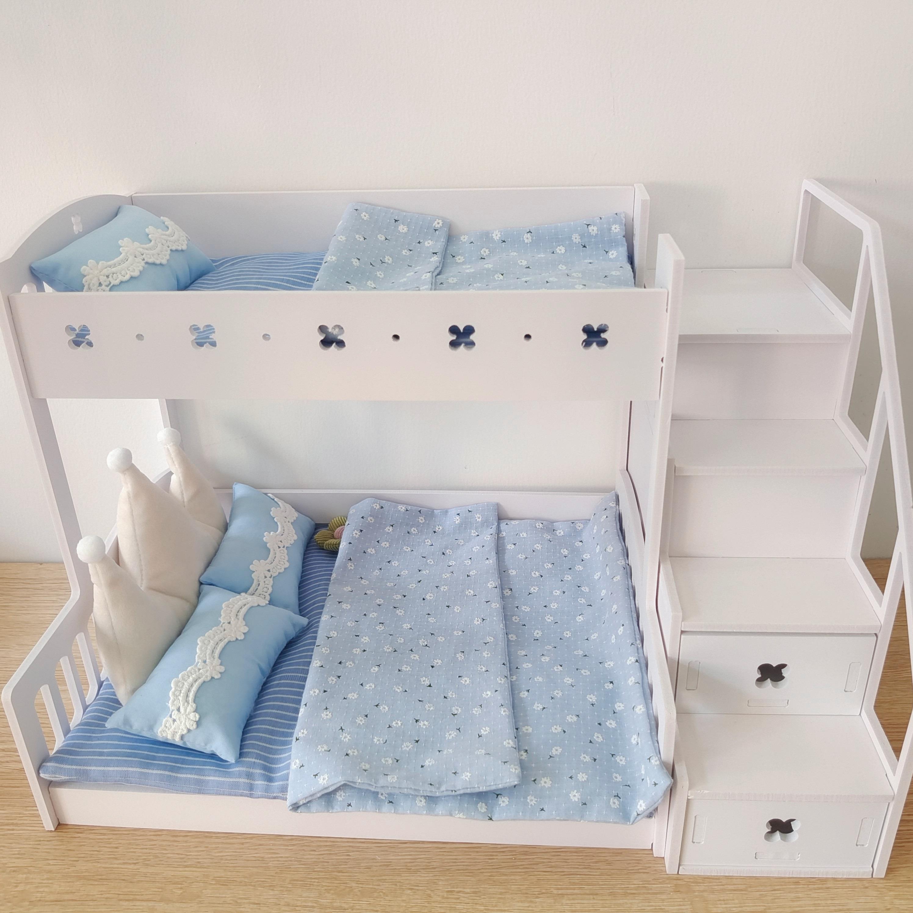 棉花娃娃床品被子枕头床垫套装单人双人娃床可爱配件15cm20厘米