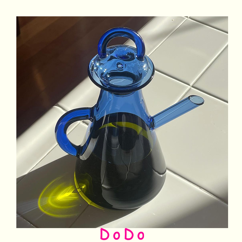 DoDo丨丹麦蓝玻璃油壶调料瓶花茶壶耐高温带嘴油瓶橄榄油酱油醋瓶,厨房/烹饪用具,油壶,淘宝优惠券,粉丝福利购,淘宝优惠卷