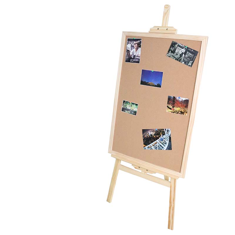热销实木支架式软木板照片墙留言板告示宣传栏广告记事立式可移动
