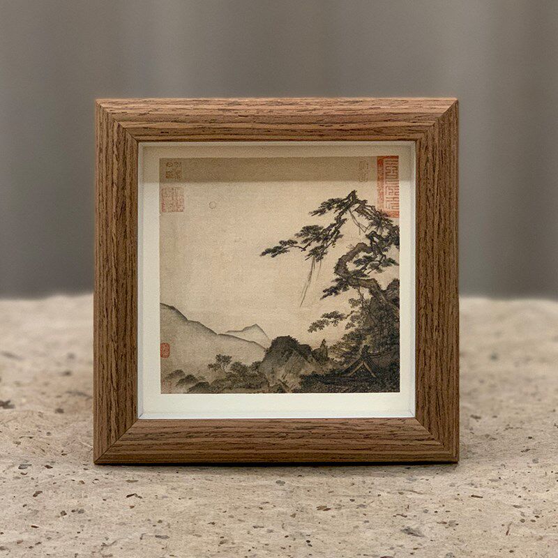 热销宋画小品国画字画摆台南宋马远雪景图名画复制品仿古画装饰画