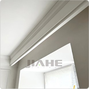 热销快装式GRG石膏窗帘盒挡板双眼皮石膏线条免吊顶客餐厅卧室简