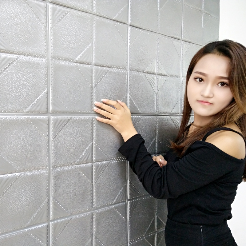 热销防水加厚自粘壁纸皮革仿软包电视背景墙贴卧室床头儿童房防撞