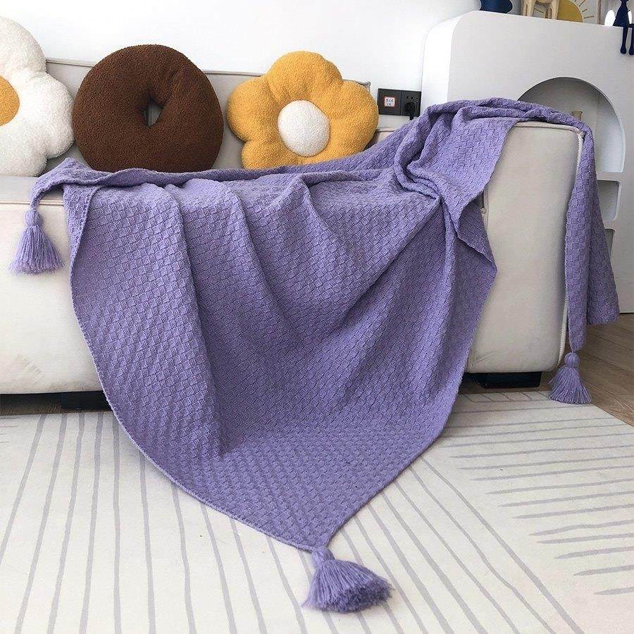 办公室午睡毯纯色流苏针织毛毯空调小毛毯休闲沙发盖毯民宿床尾毯,床上用品,休闲毯/毛毯/绒毯,淘宝优惠券,粉丝福利购,淘宝优惠卷
