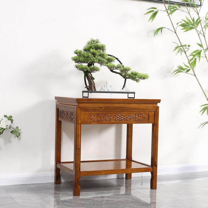 抽屉款简约实木花架鱼缸架榆木中式花几奇石客厅中式置物架盆景架,住宅家具,花架/花几,淘宝优惠券,粉丝福利购,淘宝优惠卷