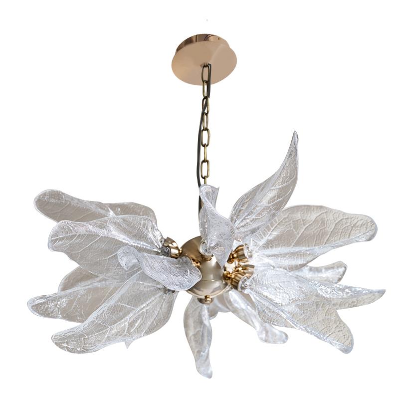 法式花朵轻奢客厅水晶吊灯 高级感民宿新款现代简约唯美叶子吊灯