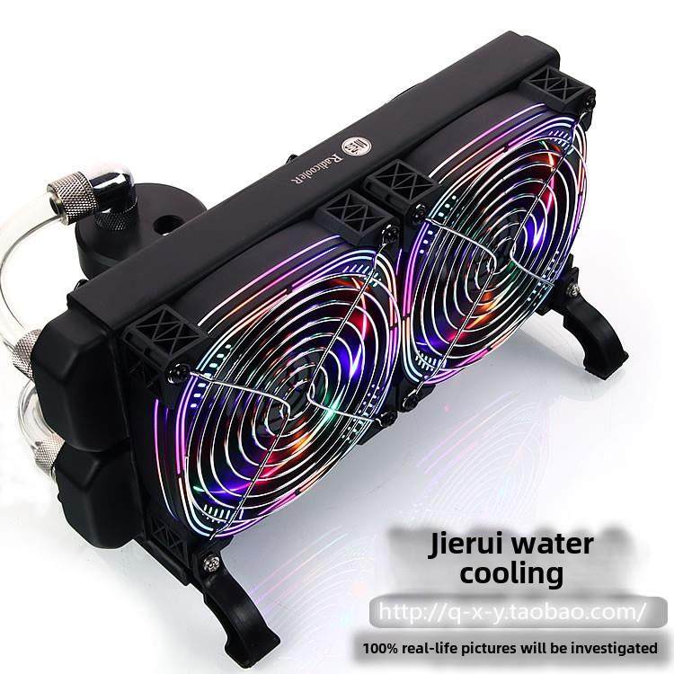 捷穗水冷笔记本电脑水冷240铜排120加厚散热器静音外置改装设备