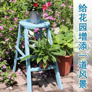 防腐木花架户外园艺花盆多层置物柜落地室内家用折叠架子阳台客厅