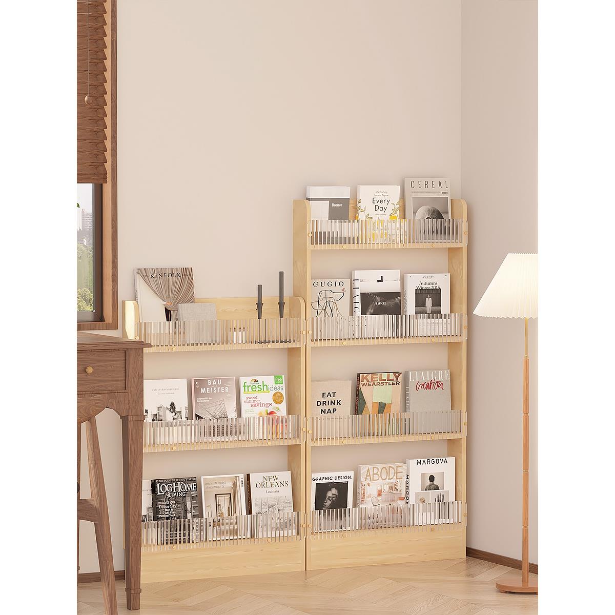 落地式储物架窄柜多层书架流行储物家夹心柜客厅宿舍墙门创意