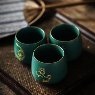 单杯私人定制茶碗品茗杯 尚岩复古陶瓷茶杯大号主人杯功夫茶杯中式