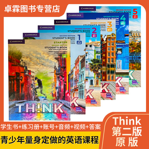 新版现货原版第二版剑桥中学英语Think Starter 12345级课本+练习册+在线账号 送音频视频测试答案