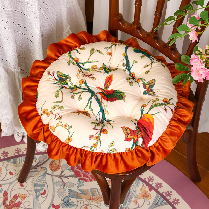 美式复古风椅垫饼干垫双面双用飘窗软坐垫学生椅子垫坐垫防屁股痛