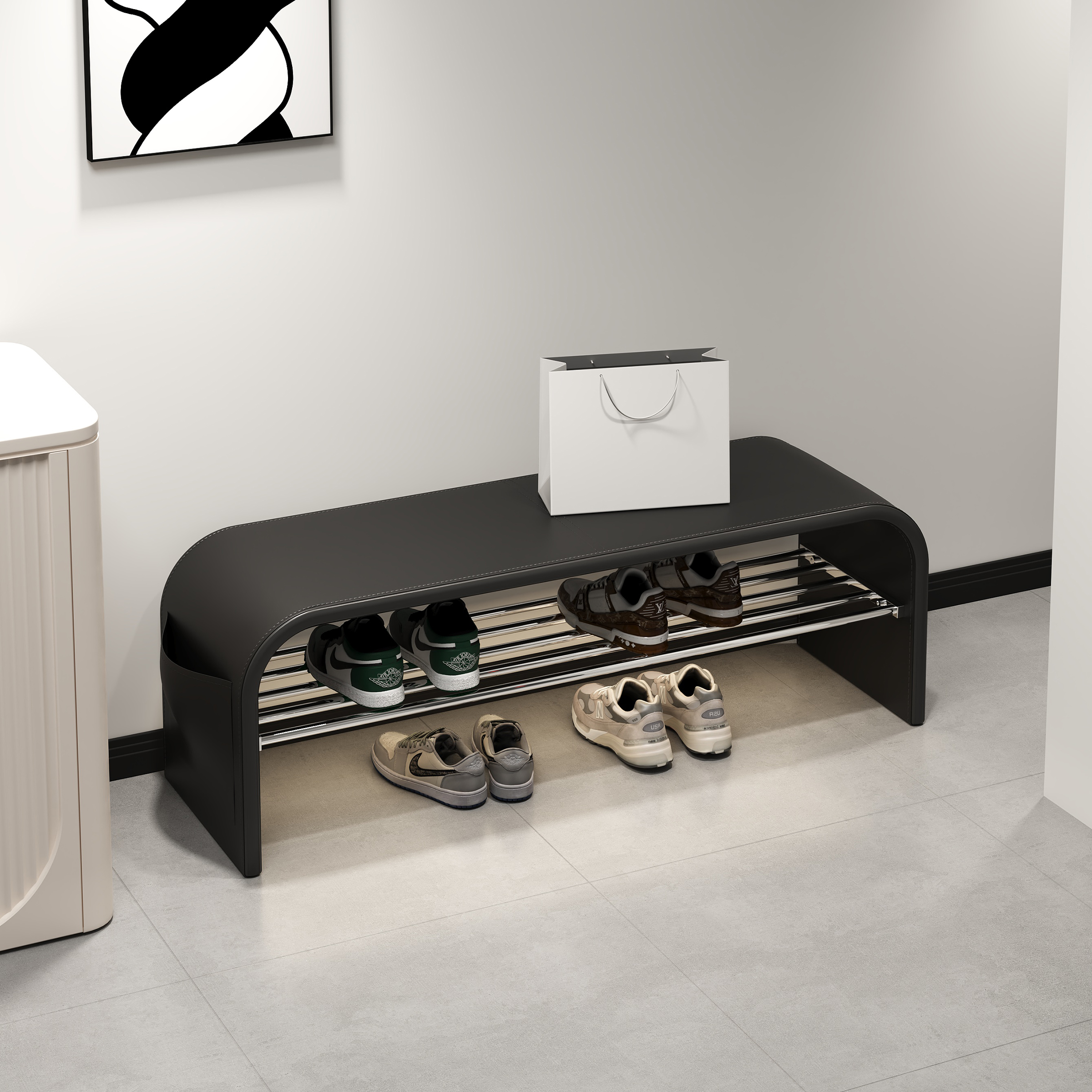 家用门口换鞋凳可坐多层鞋架