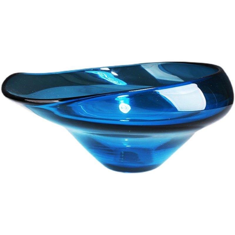 极简轻奢宝蓝色琉璃水果盘现代样板间客厅售楼处糖果收纳盘装饰品,家居饰品,果盘/果篓,淘宝优惠券,粉丝福利购,淘宝优惠卷