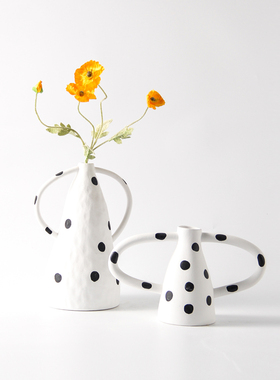 简约现代北欧陶瓷抽象动物雕塑摆件样板间客厅玄关花瓶装饰品花器