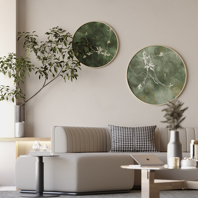 客厅圆形装饰画现代简约沙发背景墙组合挂画北欧卧室床头壁画油画,家居饰品,现代装饰画,淘宝优惠券,粉丝福利购,淘宝优惠卷