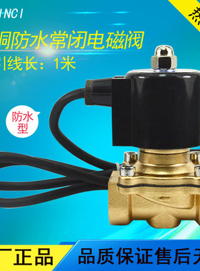 跳泉常闭电磁阀水下防水电磁开关控制阀220V24V4分6分1寸铜线圈