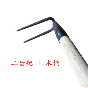 二齿锄头三齿耙小锄头农具撅头钉耙小二齿耙宽板锄水泥耙刨花装卸