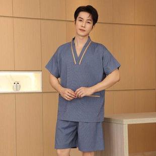 洗浴中心浴服 苎麻2024新款 汗蒸服男款 高档桑拿服女情侣装 按摩大码