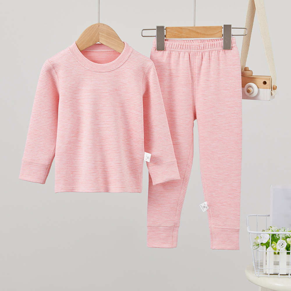 儿童德绒保暖内衣套装 发热打底裤中小大童无痕家居服睡衣