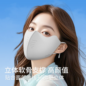 防晒口罩女护眼防紫外线薄无痕冰丝面罩3d夏天水洗透气遮脸