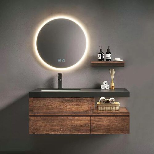 轻奢岩板洗漱台一体盆卫生间浴室柜洗手池洗脸台盆柜简约组合