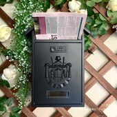 铁艺铝制密码 锁小信箱壁挂铁皮意见箱邮筒家居室外复古创意装 饰