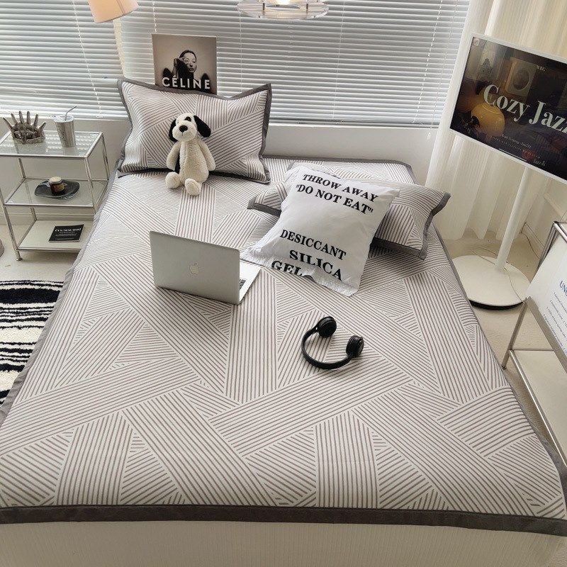 冷淡风冰丝席三件套冰丝凉席空调凉席夏季软席冰丝软席冰感凉感席