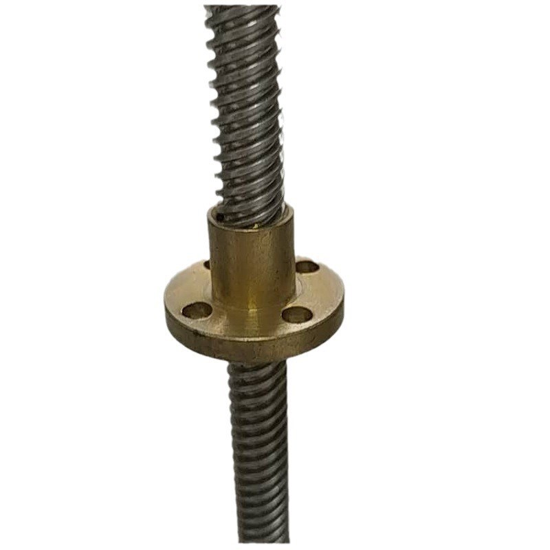 梯形丝杆全丝螺纹t型丝杆带母10 12 14 16 18各种丝杆螺杆铜螺母