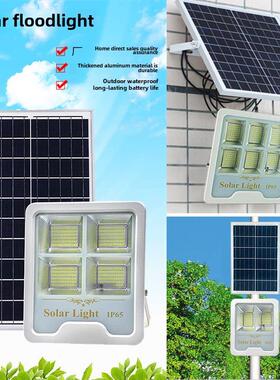 跨境LED solar太阳能投光灯户外防水大功率农村家用超亮庭院照明