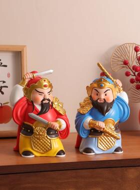 国潮门神入户门玄关摆件客厅电视柜装饰品镇宅纳福乔迁新居礼物