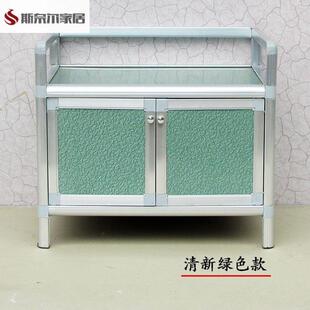 加厚304不锈钢橱柜简易碗柜出租房用家庭厨房放碗的小柜子置物架