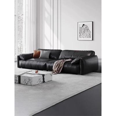 意式极简大象耳朵真皮艺沙发客厅家用头层牛皮现代简约直排小户型