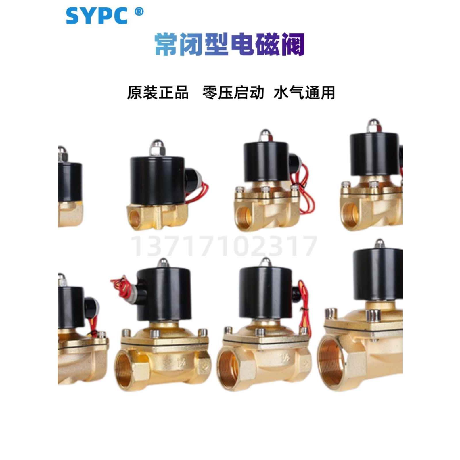 SYPC电磁阀镀铜5水气阀2W-025-08 2W森-160-1 2分4/6分/1寸 2寸亚