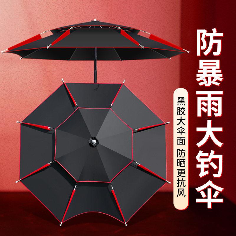 连球1钓鱼伞折叠加大鱼伞加厚三折万向钓伞垂钓防晒防暴雨遮阳专