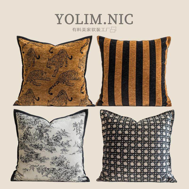 法式中古风靠枕复古轻奢高级感抱枕套客厅沙发靠背垫装饰枕套