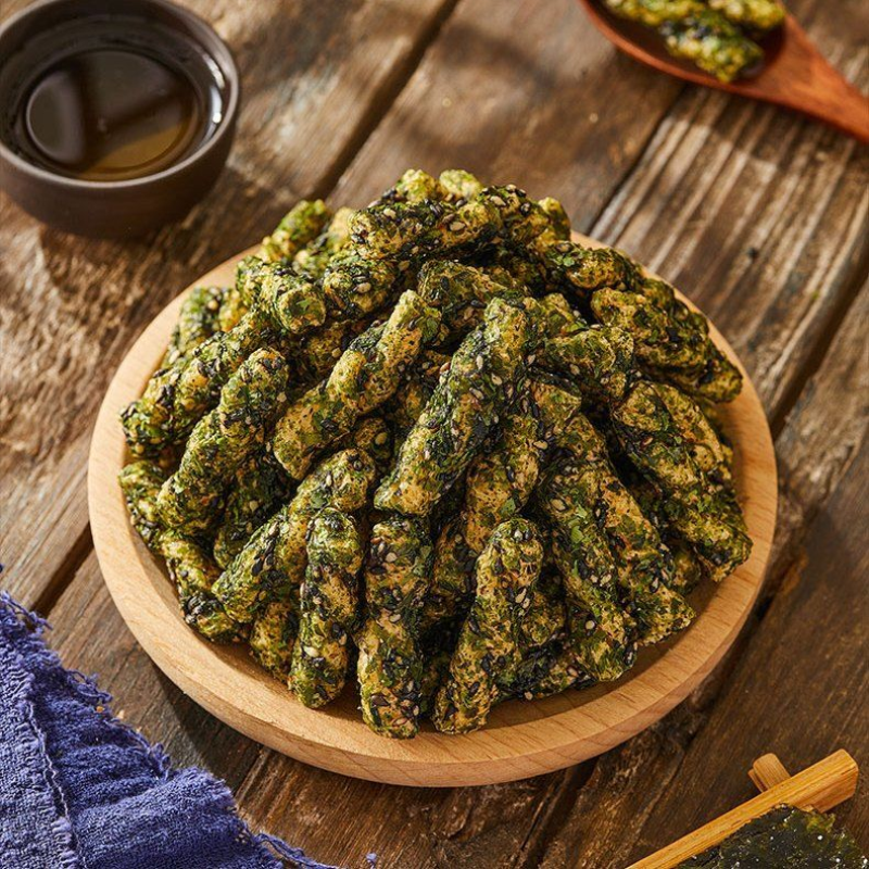 卡其乐麻辣香脆拉丝海苔麻花海苔味网红休闲零食追剧零食袋装批发