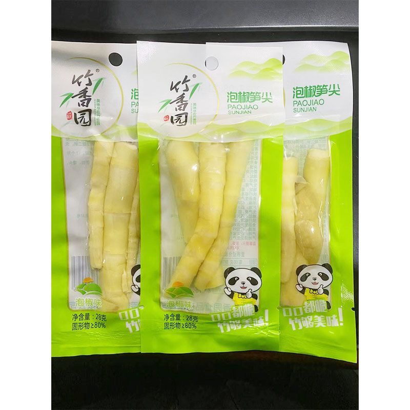 竹香园泡椒y笋尖开胃爽口小包装28g脆笋竹笋子下饭菜开袋即食零食