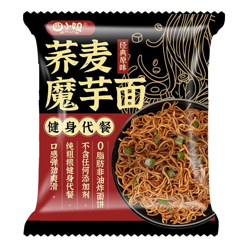 荞麦魔芋面免煮干拌非油炸低脂肪面饼袋装速食泡面粗粮代餐方便面