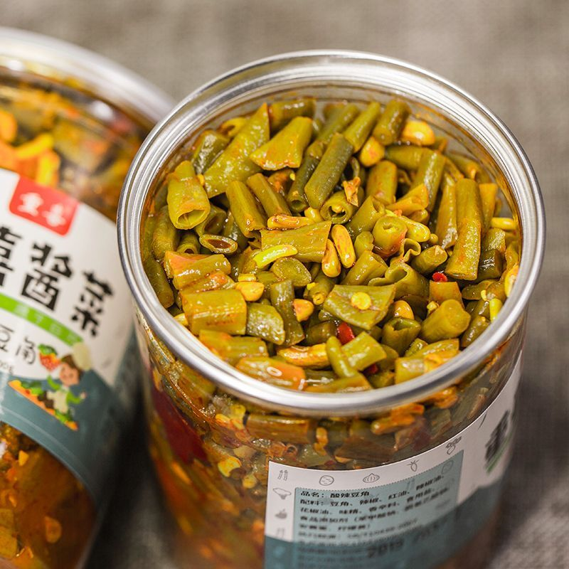重喜酸豆角农家自制泡菜酸辣豇豆咸菜下饭菜拌面瓶装酱菜500G包邮