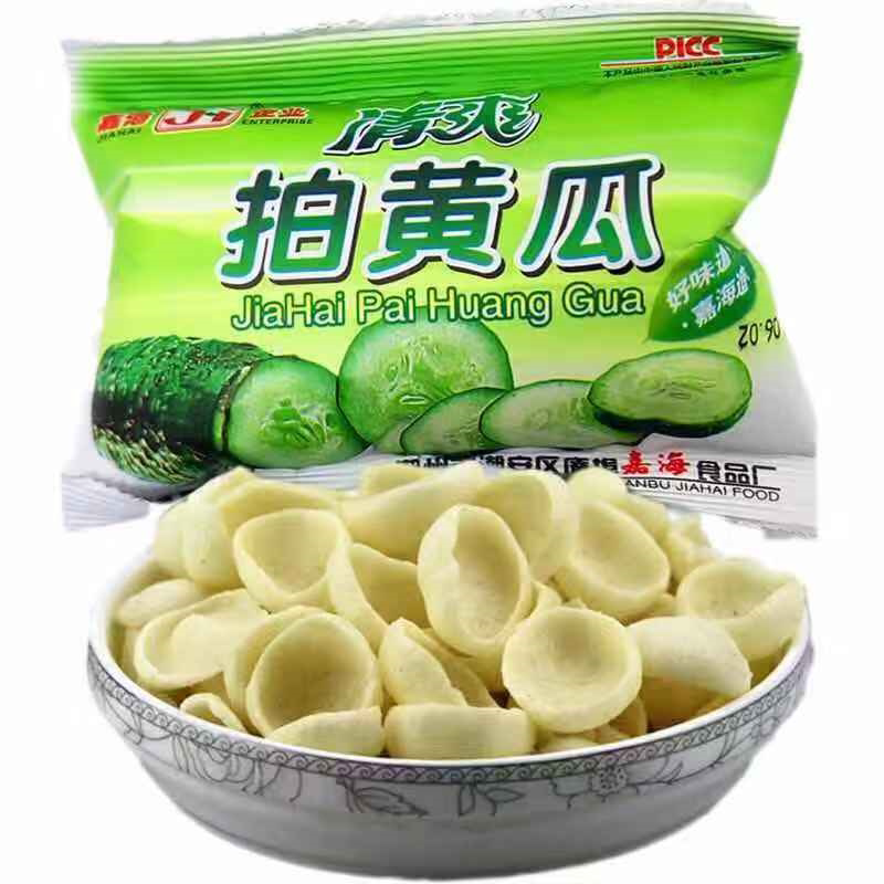 清爽拍黄瓜味薯片膨化零食童年膨化食品宿舍办公室休闲怀旧小吃